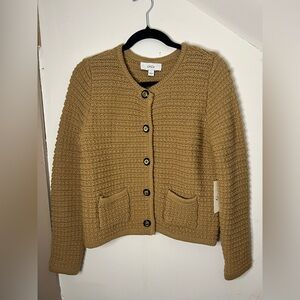 CeCe Women's Camel Knit Lady Cardigan Size Small NWT